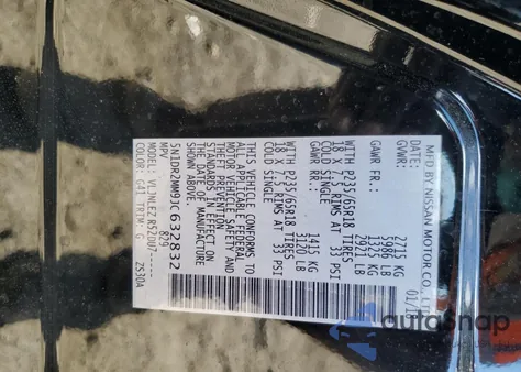 2018 Nissan Pathfinder S z USA, uszkodzony, nr VIN 5N1DR2MM9JC632832